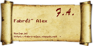 Fabró Alex névjegykártya